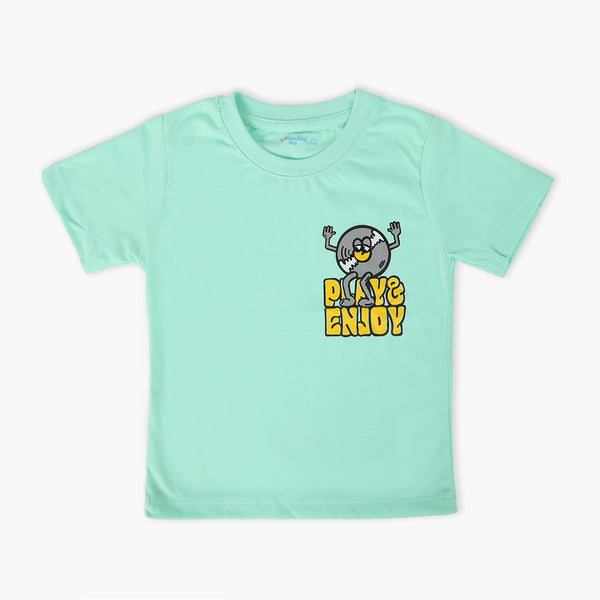 Boys Half Sleeves T-Shirt - Cyan, Boys T-Shirts, Chase Value, Chase Value