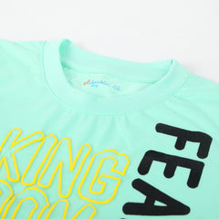 Boys Half Sleeves T-Shirt - Cyan