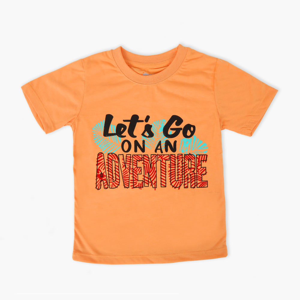 Boys Half Sleeves T-Shirt - Orange, Boys T-Shirts, Chase Value, Chase Value