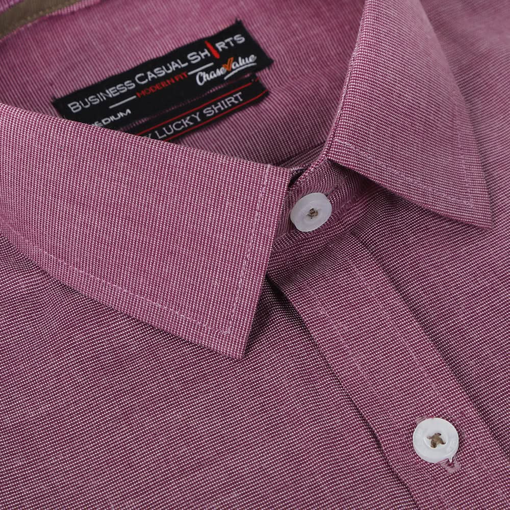 Men's Chambray Casual Shirt - Maroon, Men's Shirts, Chase Value, Chase Value