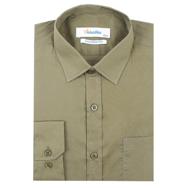 Men's Formal Plain Shirt - Olive