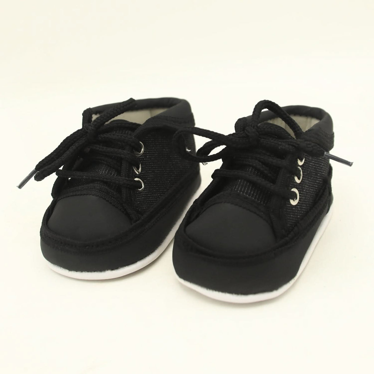 Newborn Boys Lace Shoes - Black, Newborn Caps, Shoes & Socks, Chase Value, Chase Value