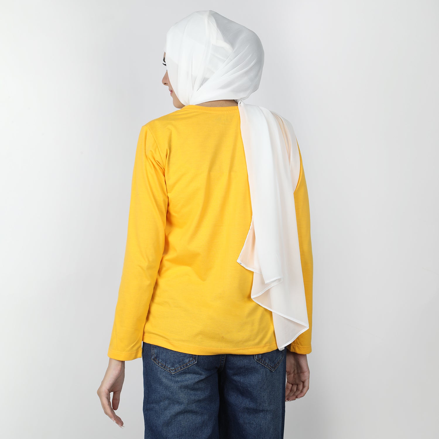 Women's Full Sleeves Printed T-Shirt - Yellow, Women T-Shirts & Tops, Chase Value, Chase Value