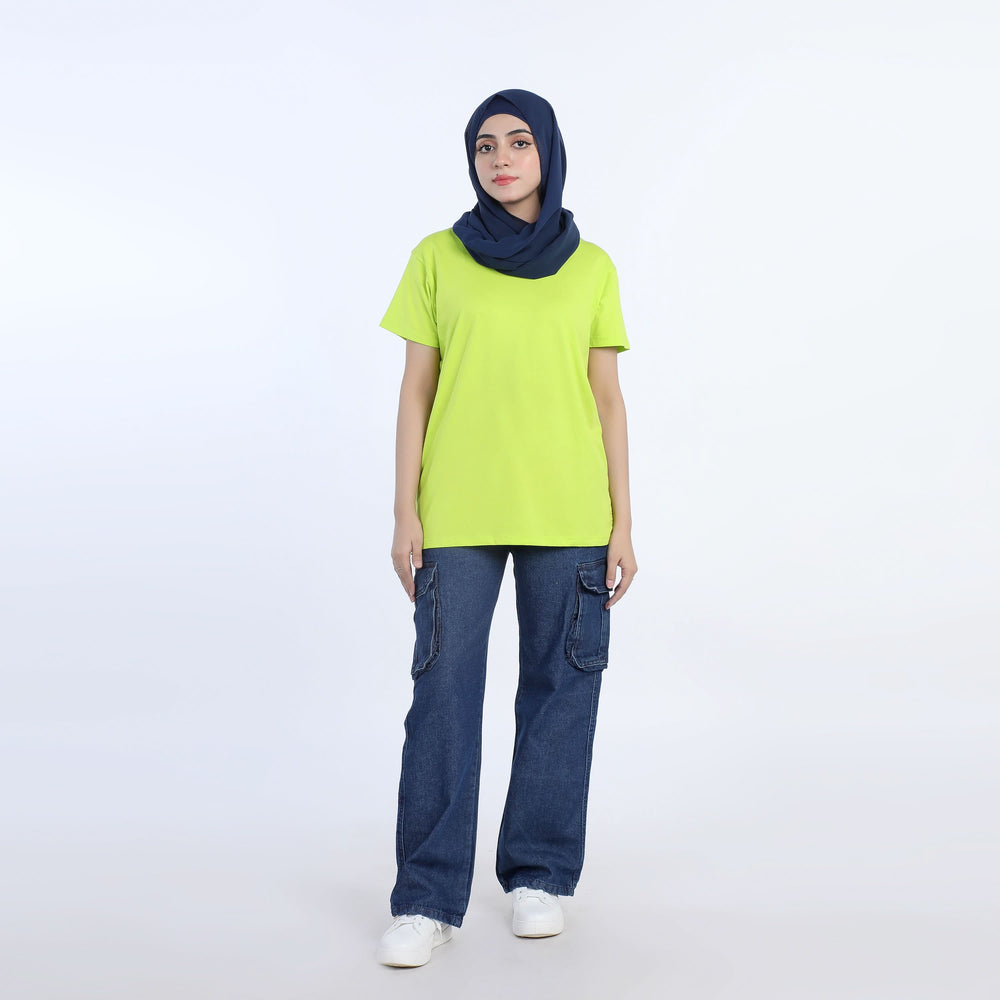 Eminent Women's Half Sleeves Printed T-Shirt - Neon Green, Women T-Shirts & Tops, Eminent, Chase Value