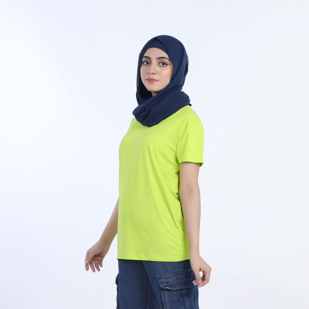 Eminent Women's Half Sleeves Printed T-Shirt - Neon Green, Women T-Shirts & Tops, Eminent, Chase Value