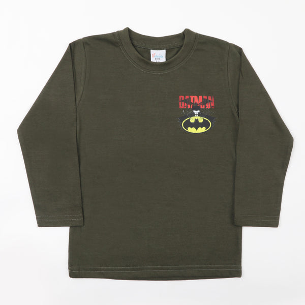 Boys Full Sleeves T-Shirt - Olive Green