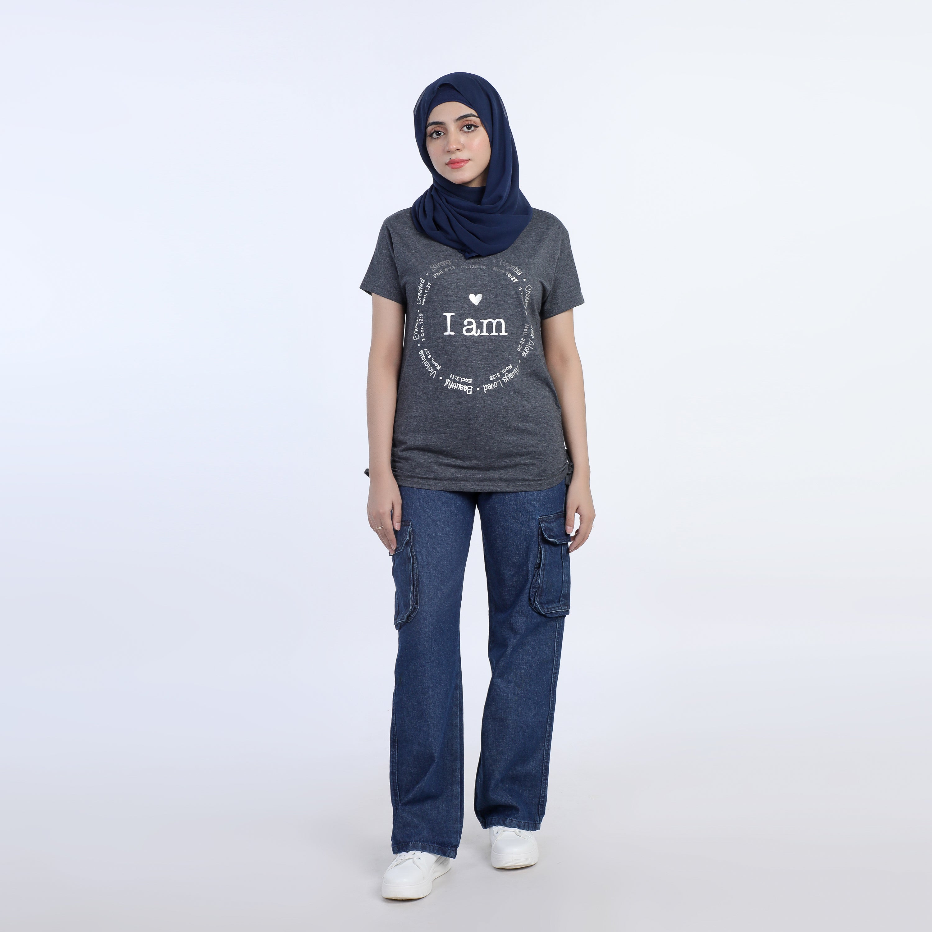 Women's Half Sleeves Printed T-Shirt - Grey, Women T-Shirts & Tops, Chase Value, Chase Value