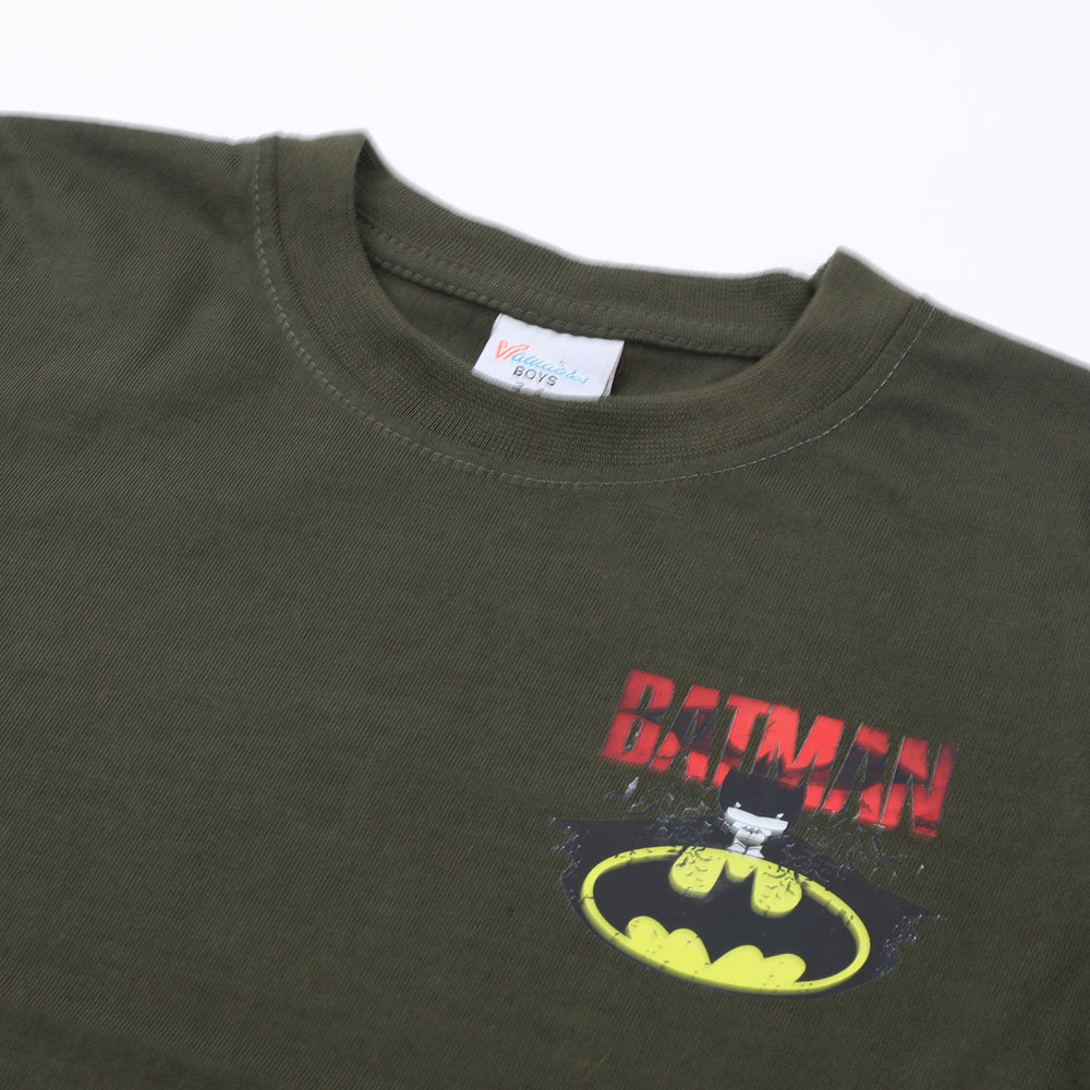 Boys Full Sleeves T-Shirt - Olive Green, Boys T-Shirts, Chase Value, Chase Value