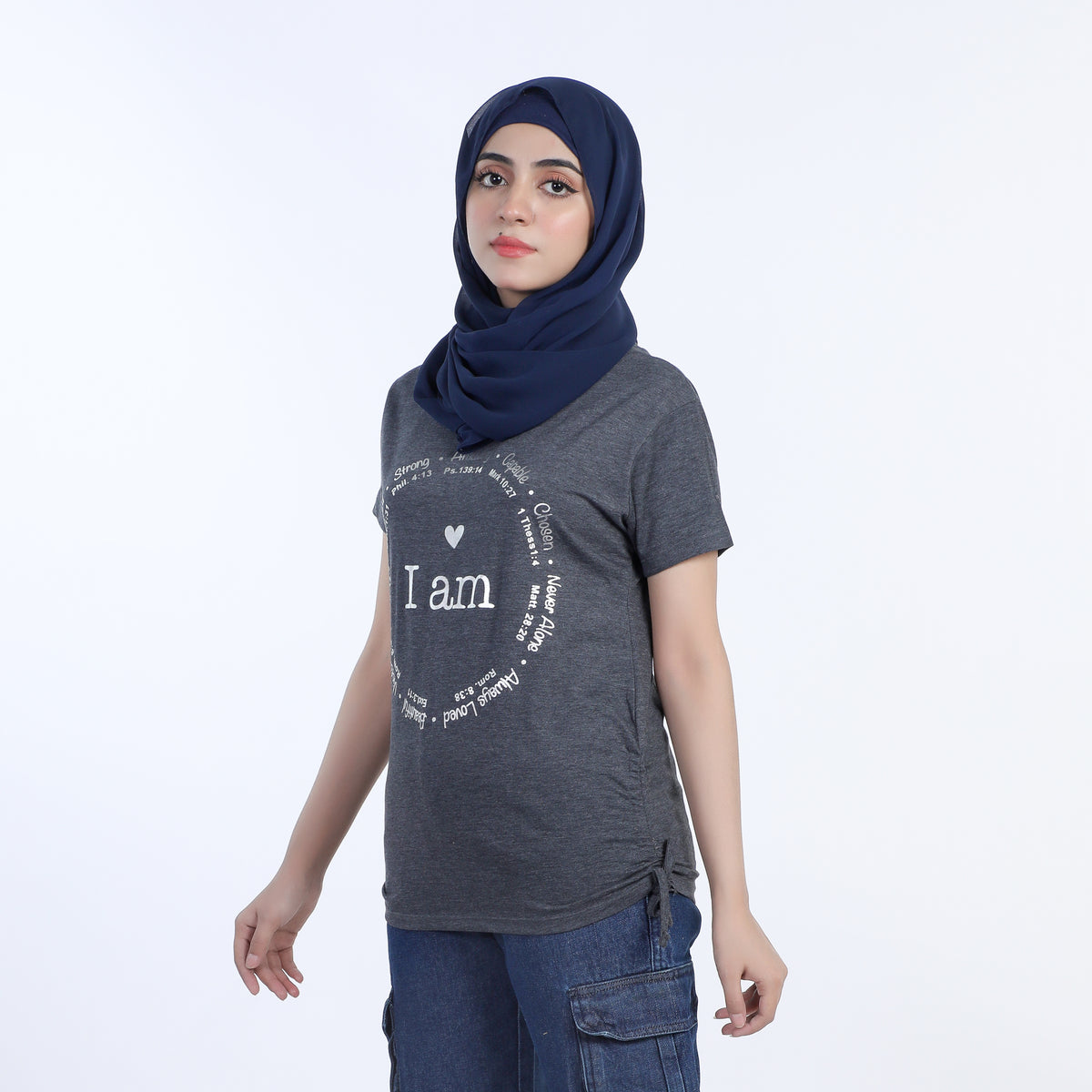 Women's Half Sleeves Printed T-Shirt - Grey, Women T-Shirts & Tops, Chase Value, Chase Value
