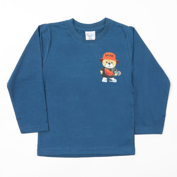 Boys Full Sleeves T-Shirt - Steel Blue
