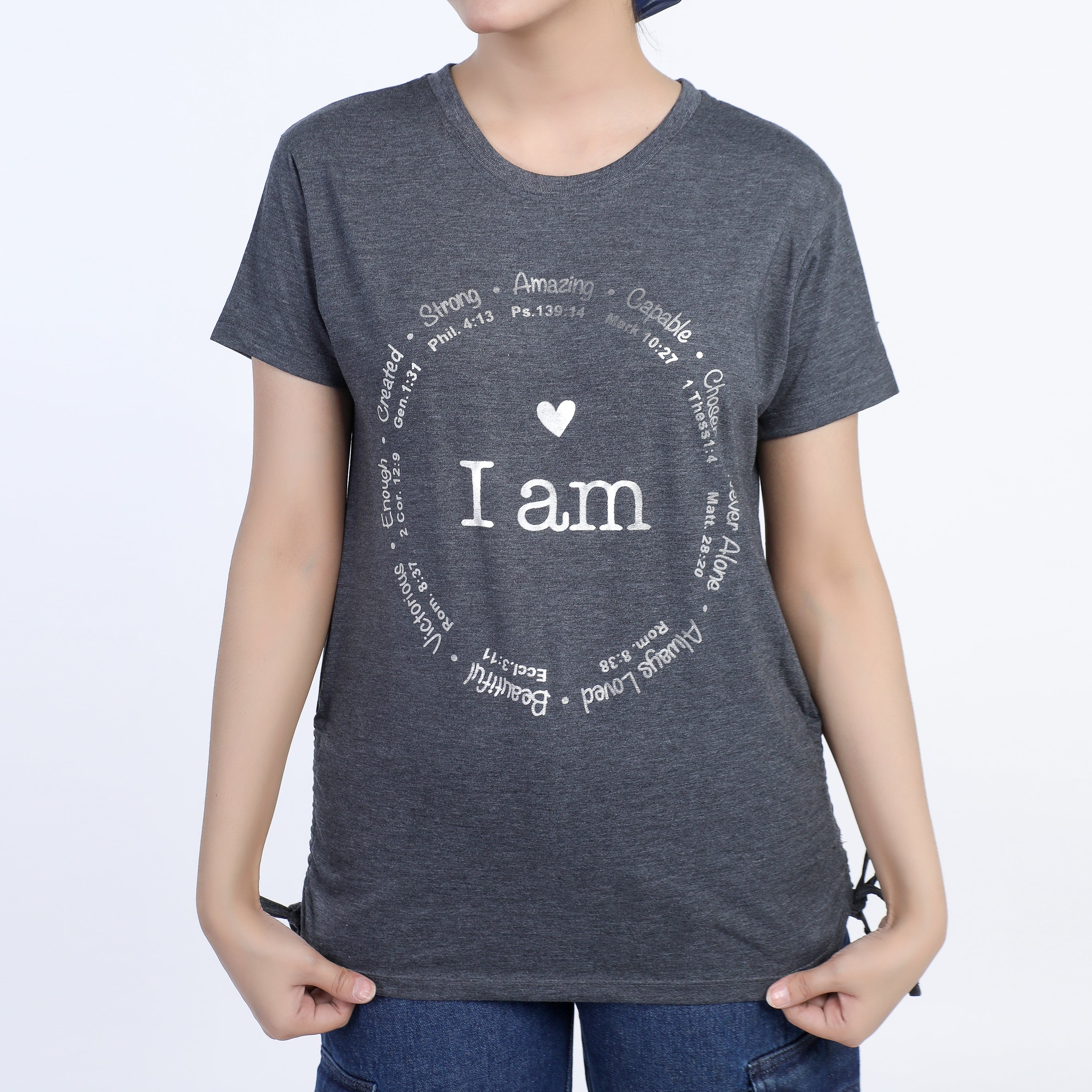 Women's Half Sleeves Printed T-Shirt - Grey, Women T-Shirts & Tops, Chase Value, Chase Value