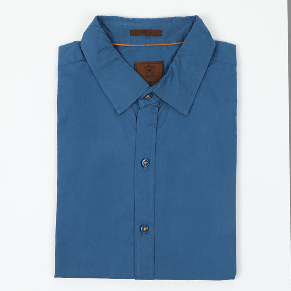 Eminent Men's Casual Plain Shirt - Ink Blue