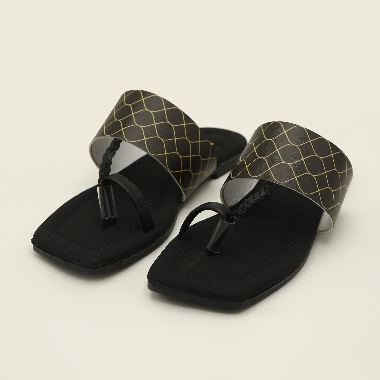 Girls Kolhapuri Slipper - Black, Girls Slippers, Chase Value, Chase Value