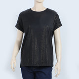 Women's Printed Half Sleeves Top - Black, Women T-Shirts & Tops, Chase Value, Chase Value