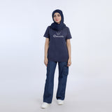 Women's Half Sleeves Printed T-Shirt - Navy Blue, Women T-Shirts & Tops, Chase Value, Chase Value