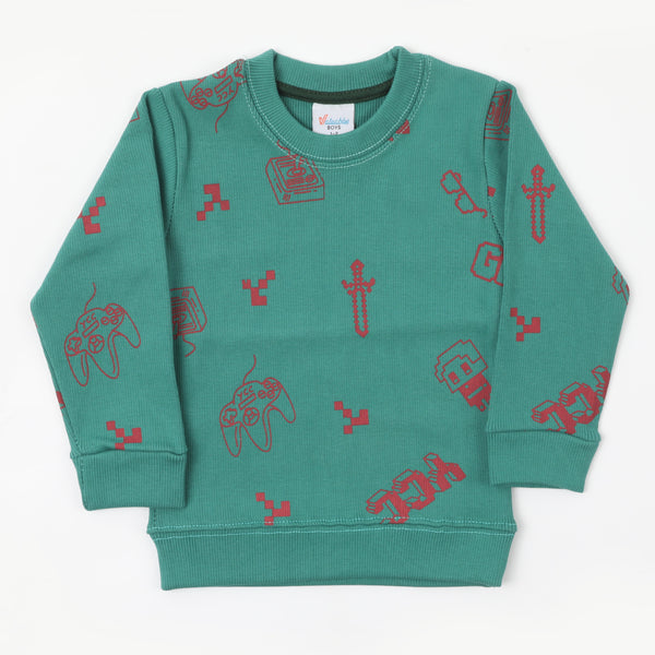 Boys Full Sleeves SweatShirt - Flag Green