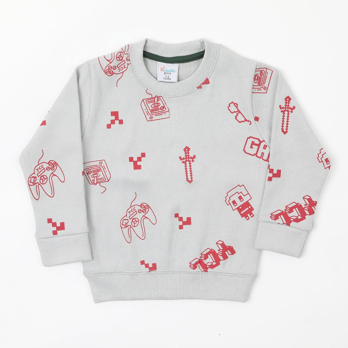 Boys Full Sleeves SweatShirt - Grey, Boys Hoodies & Sweat Shirts, Chase Value, Chase Value