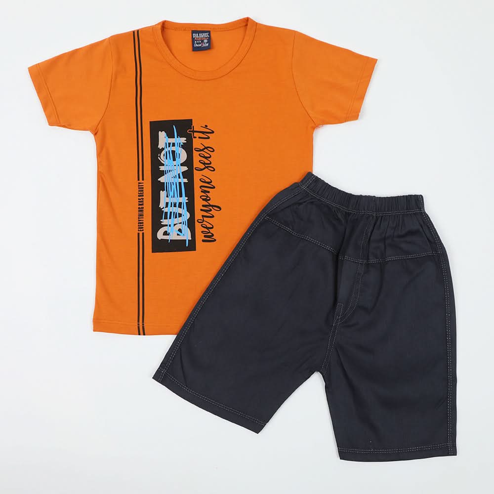 Boys Half Sleeves Suit - Rust, Boys Sets & Suits, Chase Value, Chase Value