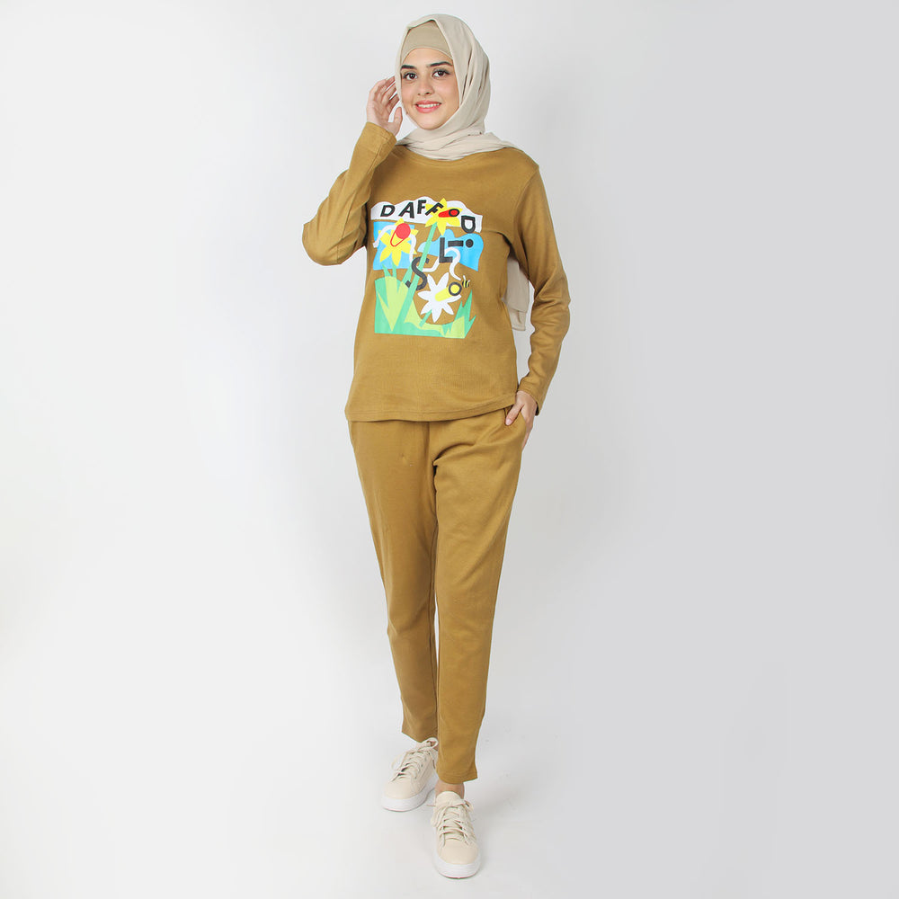 Women's 2pcs Hoodie Set - Khaki, Women Two Piece Outfit, Chase Value, Chase Value