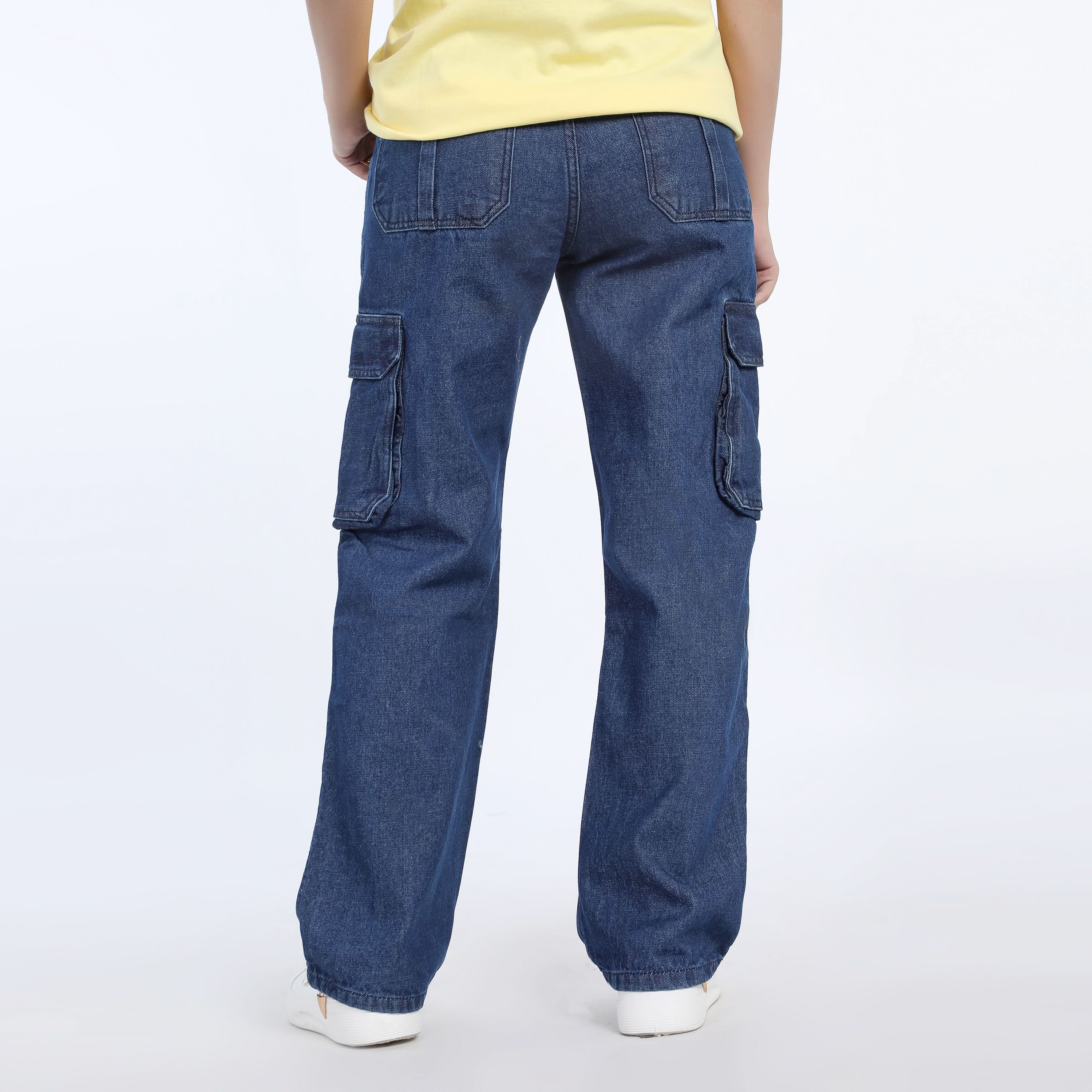 Women's Cargo Denim - Blue, Women Pants & Tights, Chase Value, Chase Value