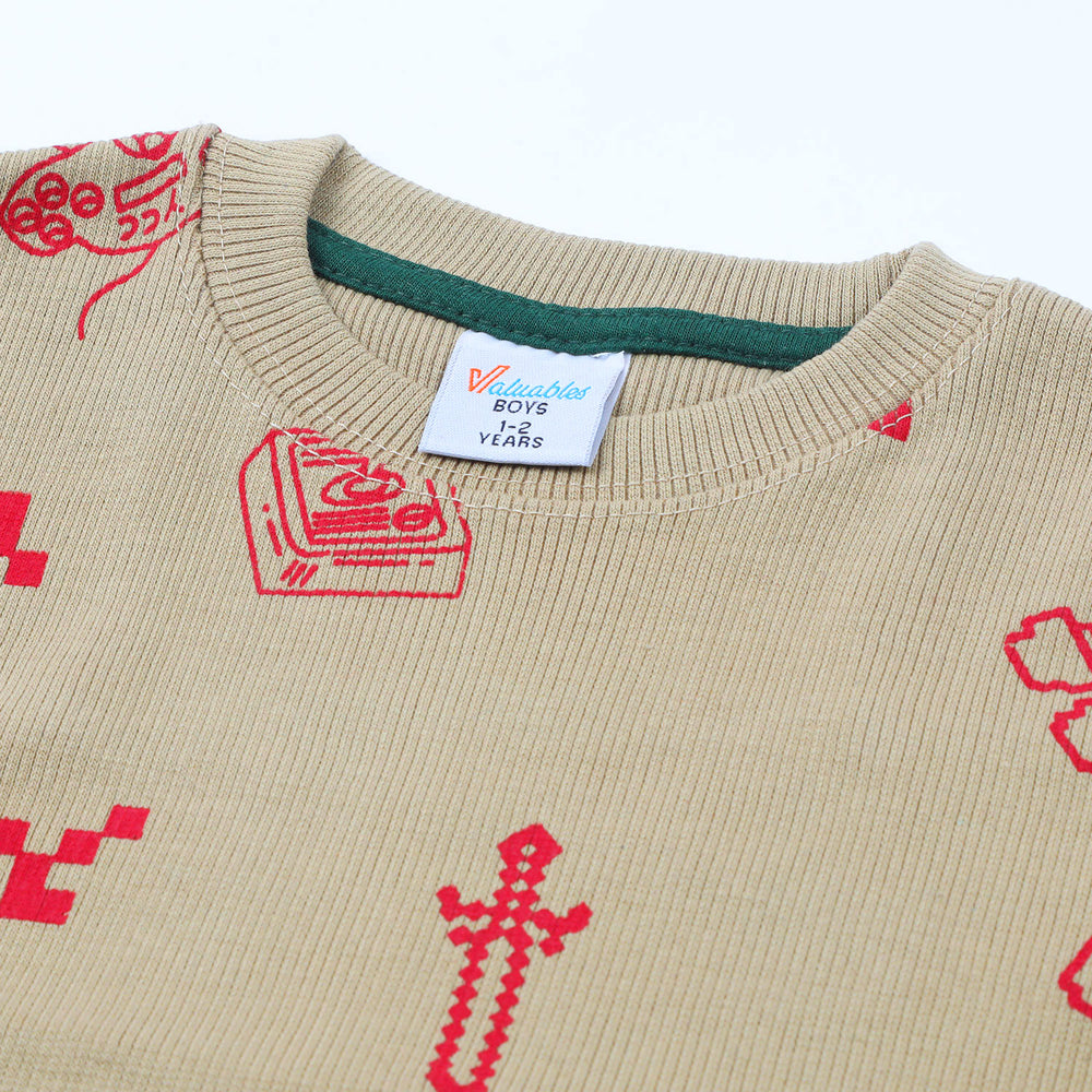 Boys Full Sleeves SweatShirt - Light Brown, Boys Hoodies & Sweat Shirts, Chase Value, Chase Value