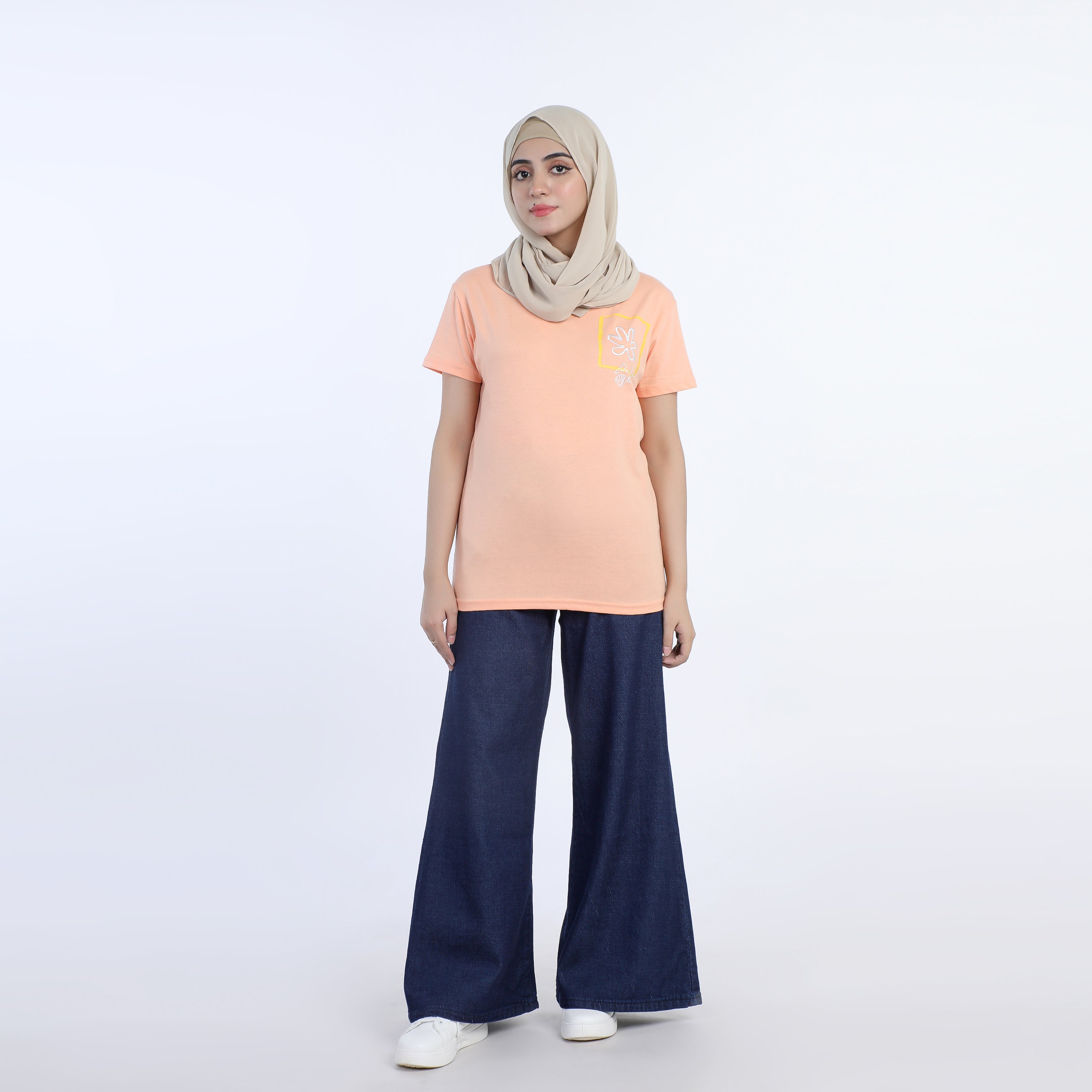 Women's Half Sleeves Printed T-shirt - Tea Pink, Women T-Shirts & Tops, Chase Value, Chase Value