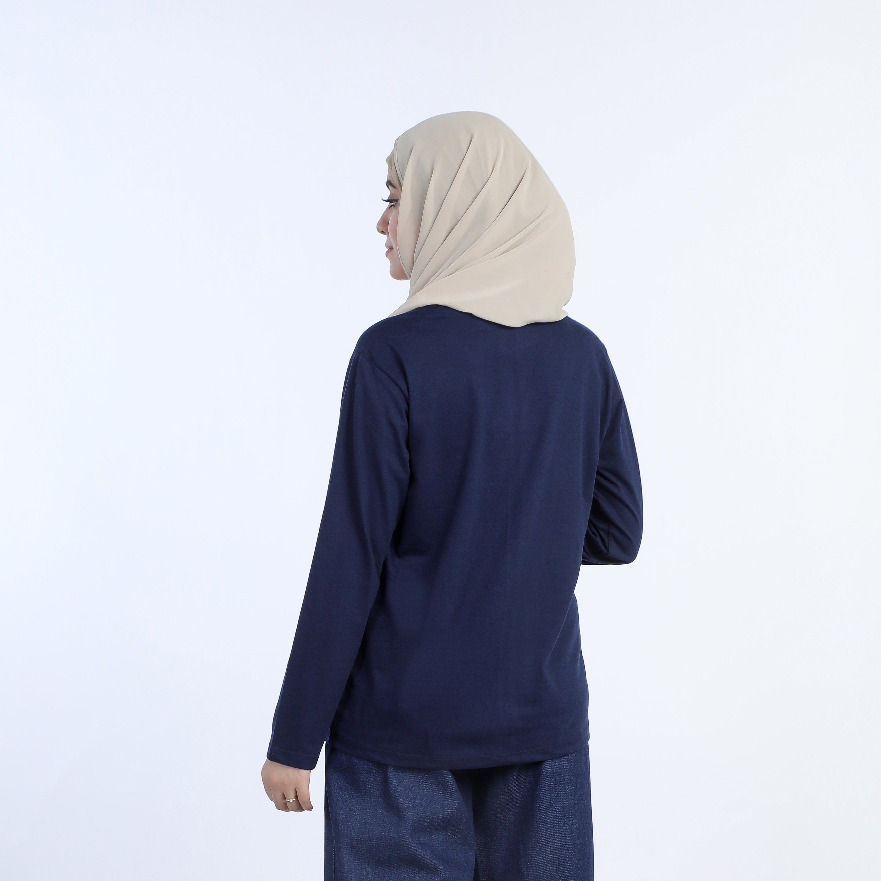 Women's Full Sleeves Printed T-Shirt - Navy Blue, Women T-Shirts & Tops, Chase Value, Chase Value