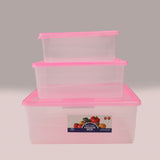 Vegi Box 3Pcs Set - Pink, Storage Boxes, Chase Value, Chase Value