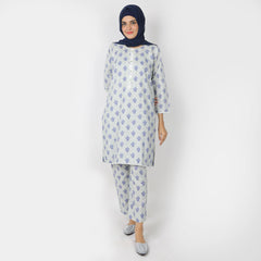Women's Printed Khaddar Stitched 2pcs Suit - Sea Green