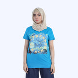 Women's Half Sleeves Printed T-shirt - Blue, Women T-Shirts & Tops, Chase Value, Chase Value