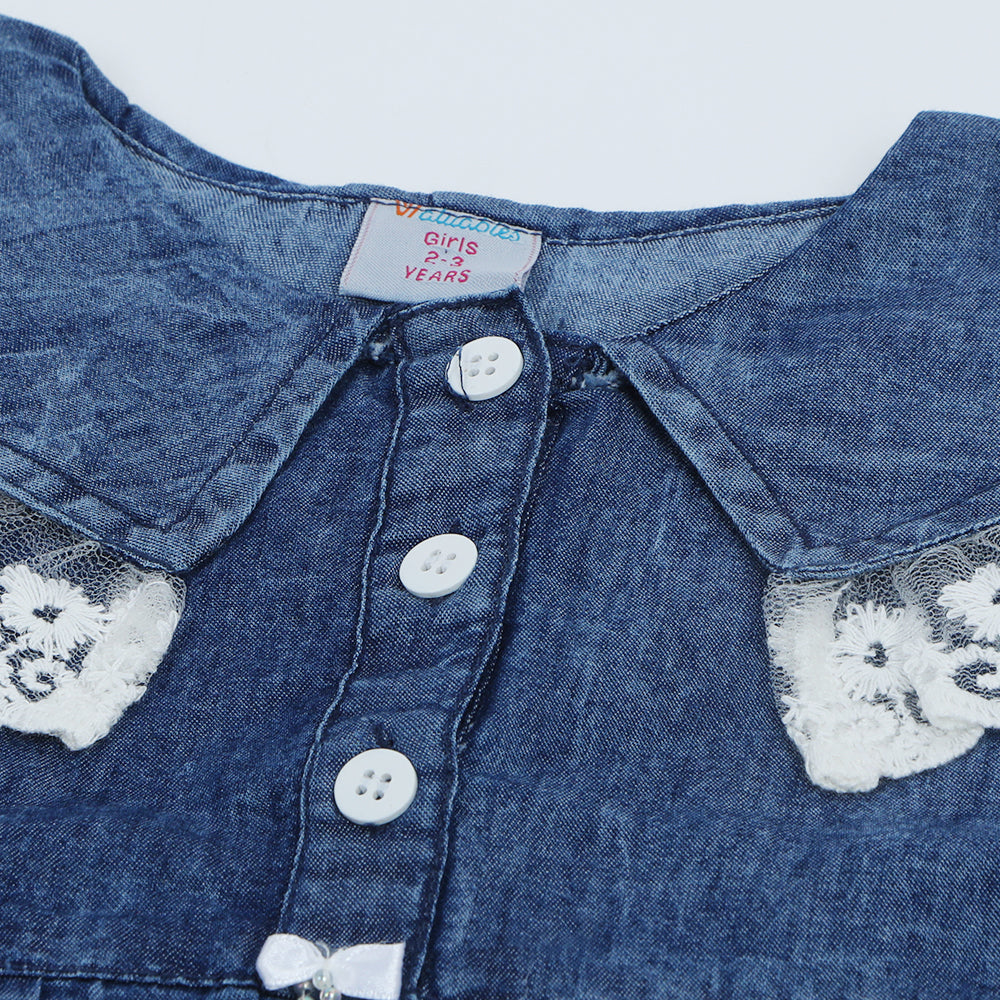 Girls Tencel Frock - Blue, Girls Frocks, Chase Value, Chase Value