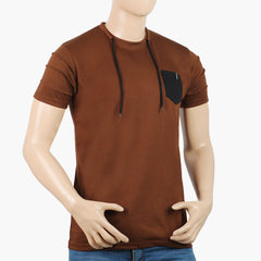 Men's Half Sleeves T-Shirt - Dark Brown