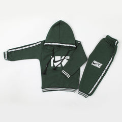 Boys Full Sleeves Pajama Suit - Green