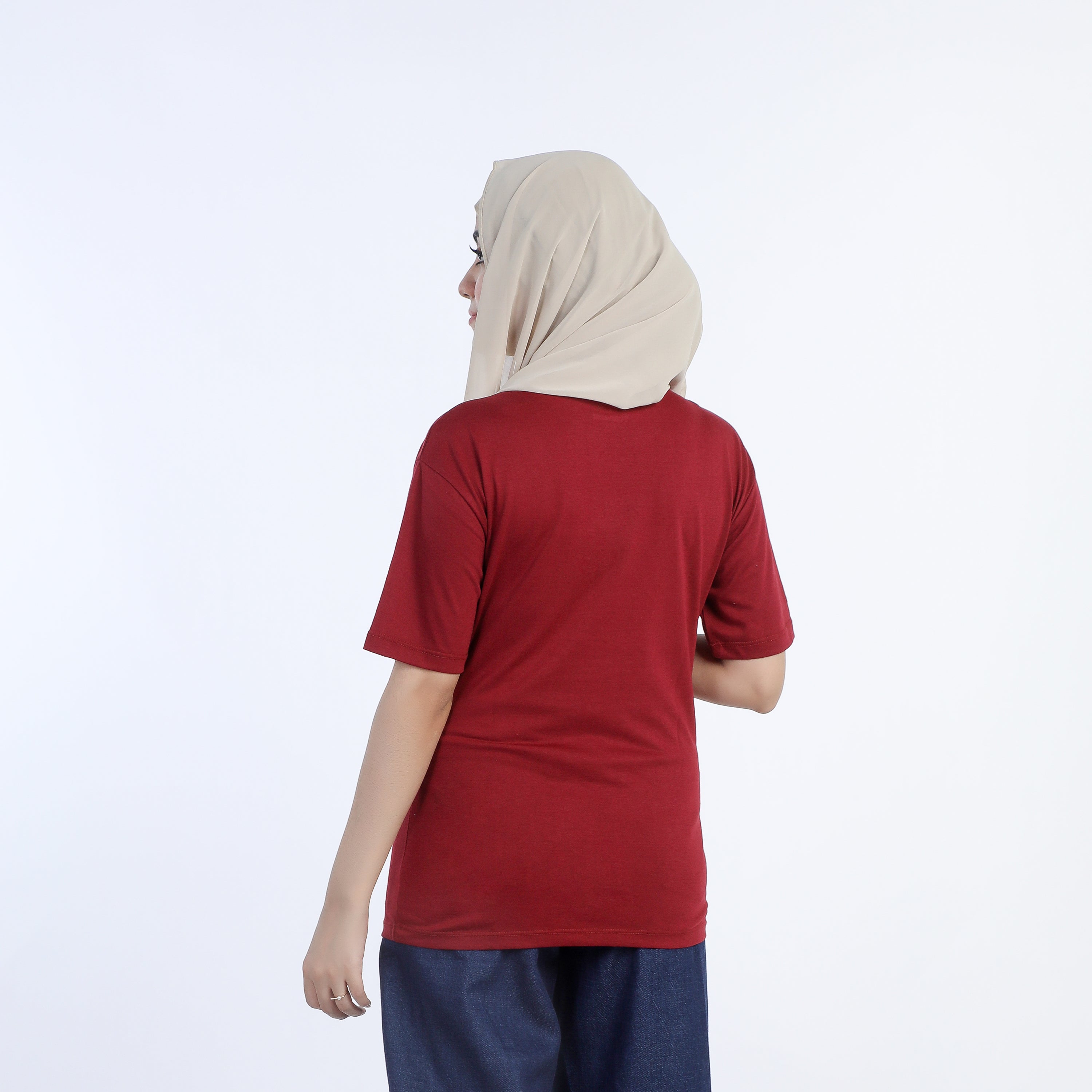 Women's Half Sleeves Printed T-Shirt - Maroon, Women T-Shirts & Tops, Chase Value, Chase Value