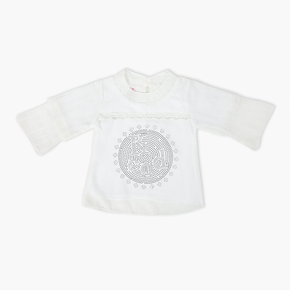 Girls Western Top - White, Girls Tops, Chase Value, Chase Value