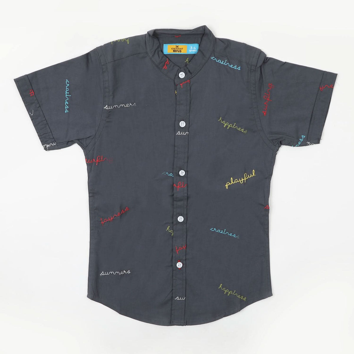 Eminent Boy Half Sleeves Casual Shirt - Dark Grey, Boys Shirts, Eminent, Chase Value