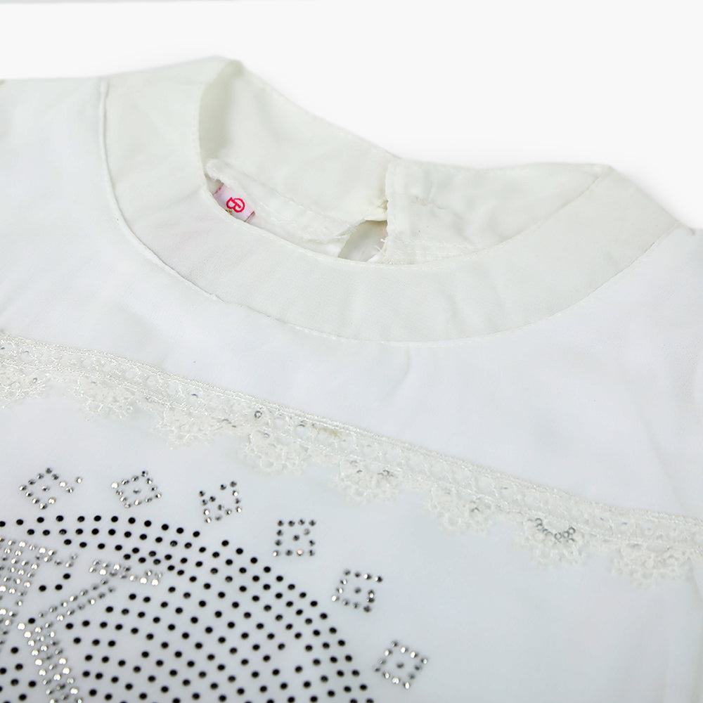 Girls Western Top - White, Girls Tops, Chase Value, Chase Value