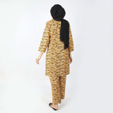 Women's Printed Khaddar Stitched 2pcs Suit - Yellow, Women Shalwar Suits, Chase Value, Chase Value