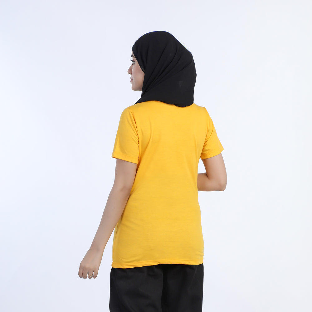 Women's Half Sleeves Printed T-Shirt - Yellow, Women T-Shirts & Tops, Chase Value, Chase Value