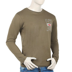 Eminent Men's Round Neck Full Sleeves T-Shirt - Olive