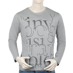 Eminent Men's Round Neck Full Sleeves T-Shirt - Frost Grey