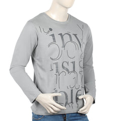 Eminent Men's Round Neck Full Sleeves T-Shirt - Frost Grey