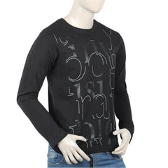 Eminent Men's Round Neck Full Sleeves T-Shirt - Black