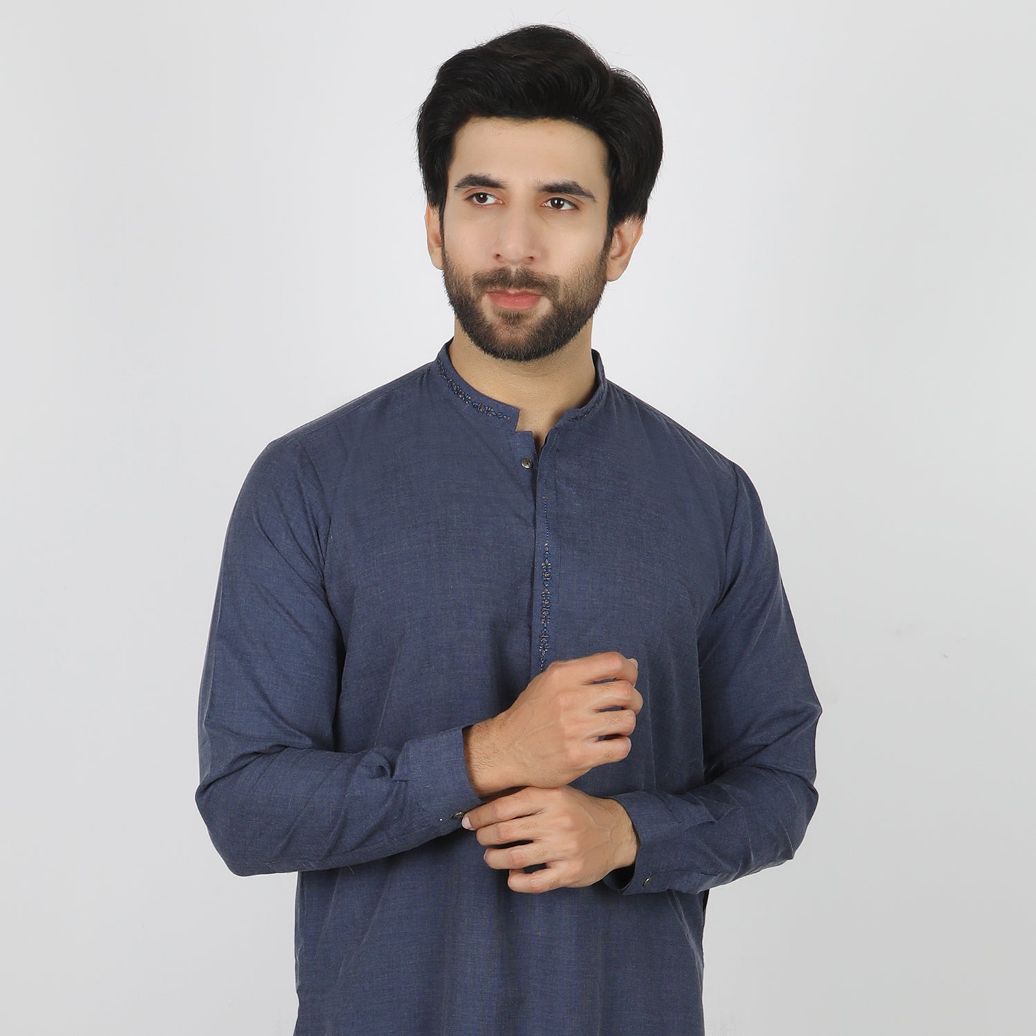 Eminent Men's Embroidered Kurta Pajama Suit - Denim Blue, Men's Shalwar Kameez, Eminent, Chase Value