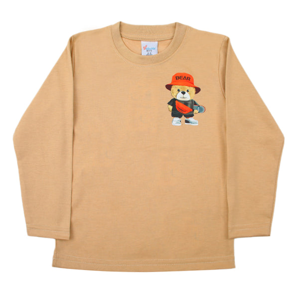 Boys Full Sleeves T-Shirt - Light Brown