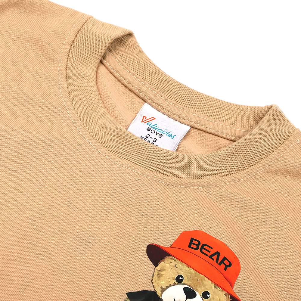 Boys Full Sleeves T-Shirt - Light Brown, Boys T-Shirts, Chase Value, Chase Value