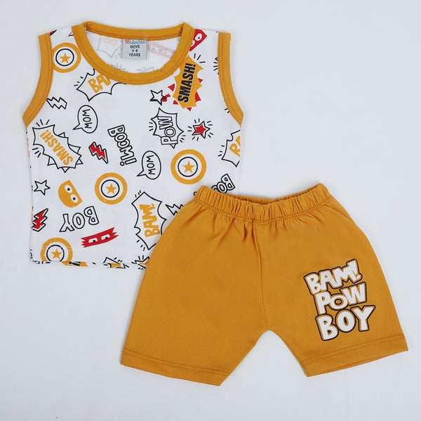 Newborn Boys Sando Suit - Orange