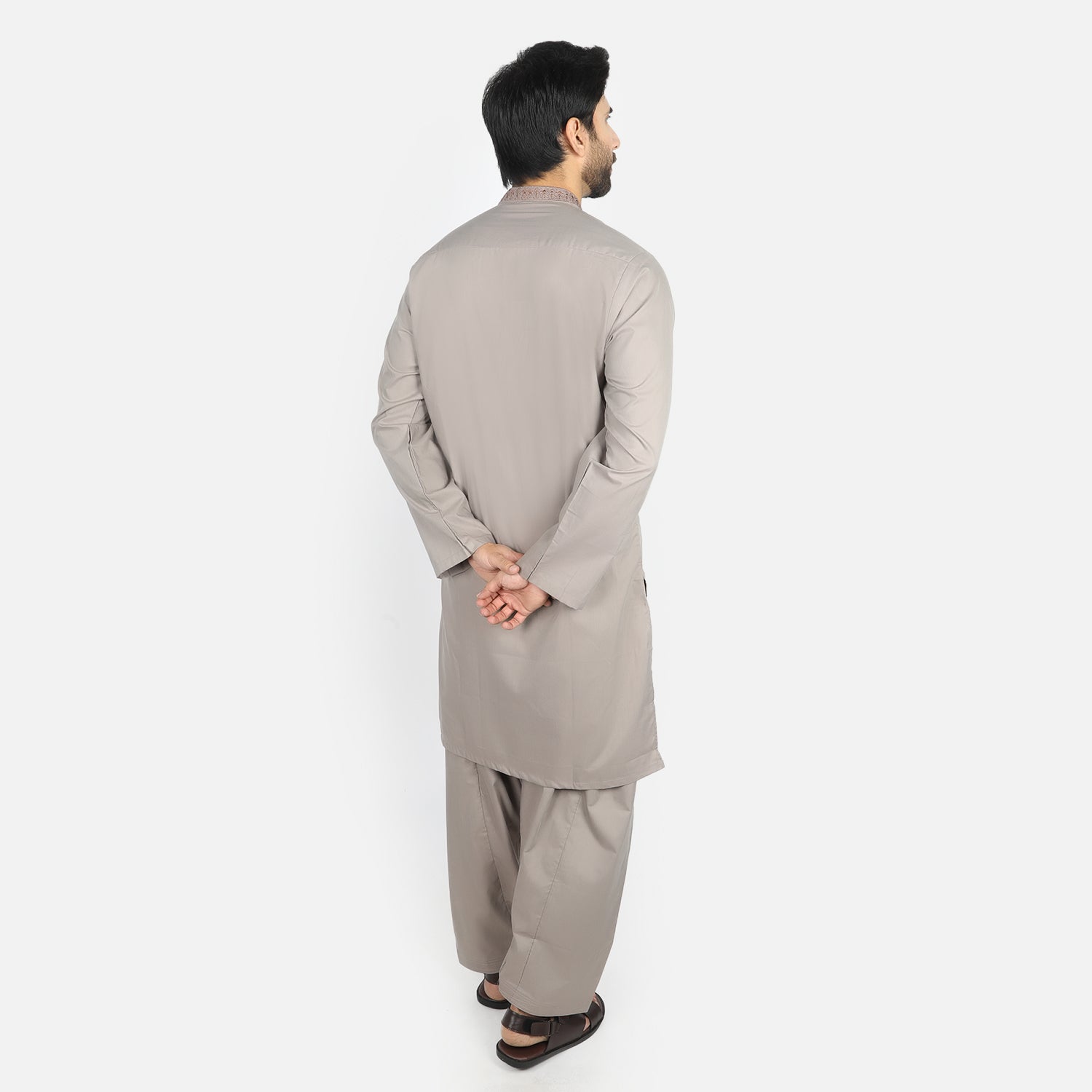 Men's Embroidered Stitched Shalwar Suit - Peach, Men's Shalwar Kameez, Chase Value, Chase Value