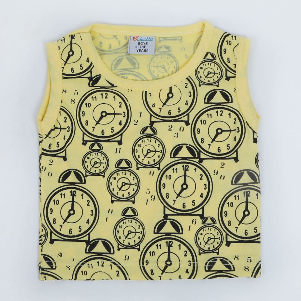 Newborn Boys Sando T-Shirt - Yellow, Newborn Boys Shirts & T-Shirts, Chase Value, Chase Value