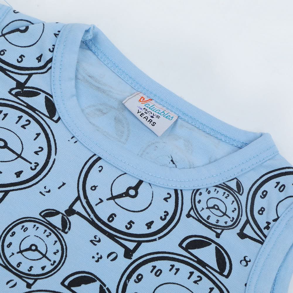 Newborn Boys Sando T-Shirt - Light Blue, Newborn Boys Shirts & T-Shirts, Chase Value, Chase Value